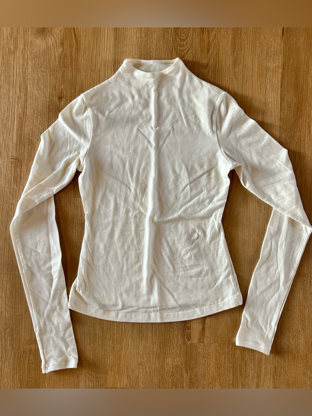 Skims Women’s White Long-Sleeve Mock Neck Top
